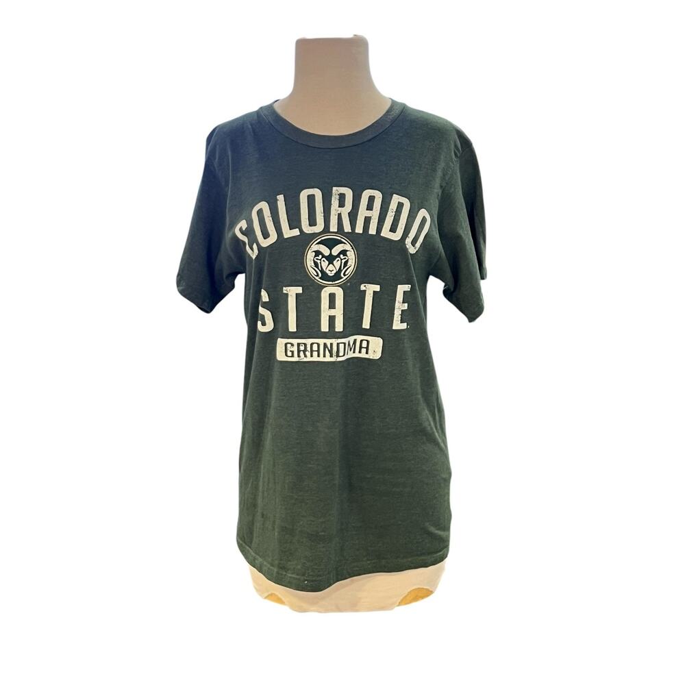 Zuni Sportswear M Green Colorado State Grandma CSU T-Shirt Tee Active Crew NCAA